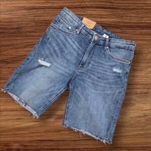 H&M Regular Waist Long Denim Shorts NWT